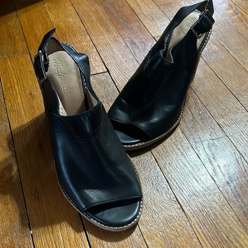 Leather madewell open toe slingback 9